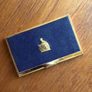 Vintage navy Lanvin business card holder